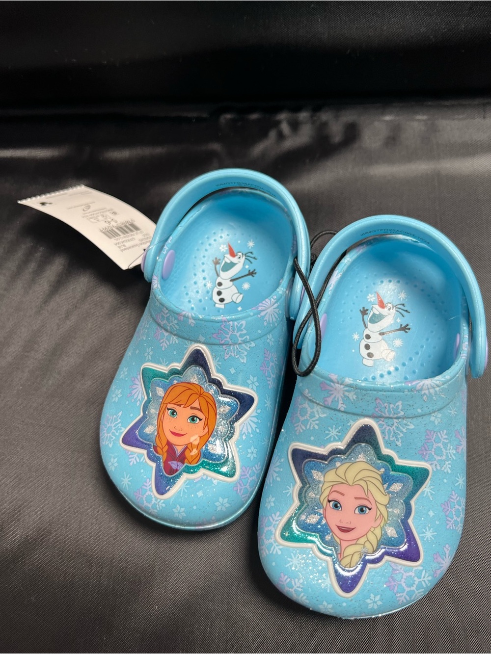 Disney Frozen Anna & Elsa Toddler Girls Clogs with Olaf Size 5/6 Blue Slip-On
